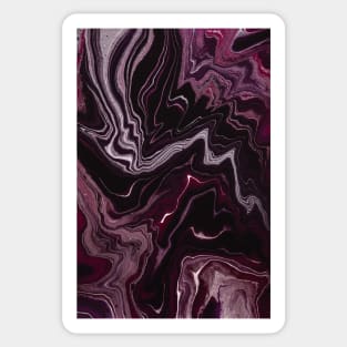 Lush swirl abstract pattern, in silver and purple paint texture Sticker